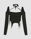 Cropped Long-Sleeve Crop Top with a Halter Neck