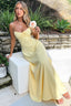 A-Line Lace-Up Maxi Dress with Lace Details