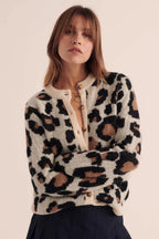 Leopard-Print Retro Cardigan