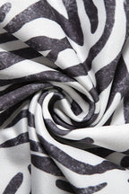 Zebra-Print Halterneck Fitted Maxi Dress