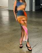 Ombré Maxi Dress with a Split Detail
