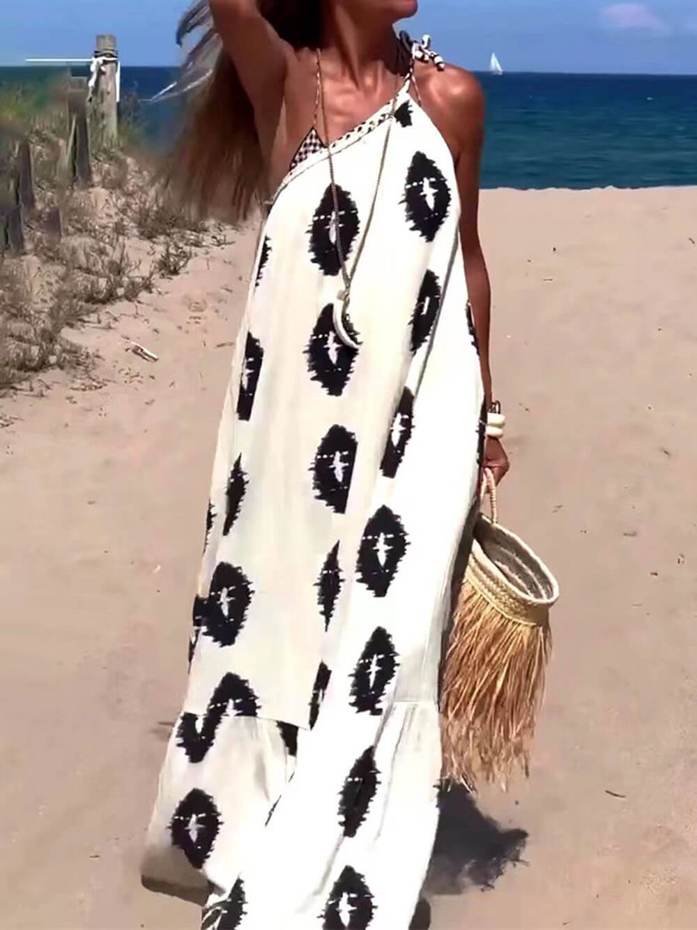 Printed Relaxed-Fit Maxi Dress