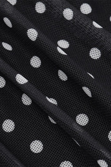Polka-Dot Lace Strappy Maxi Dress with Ruched Details