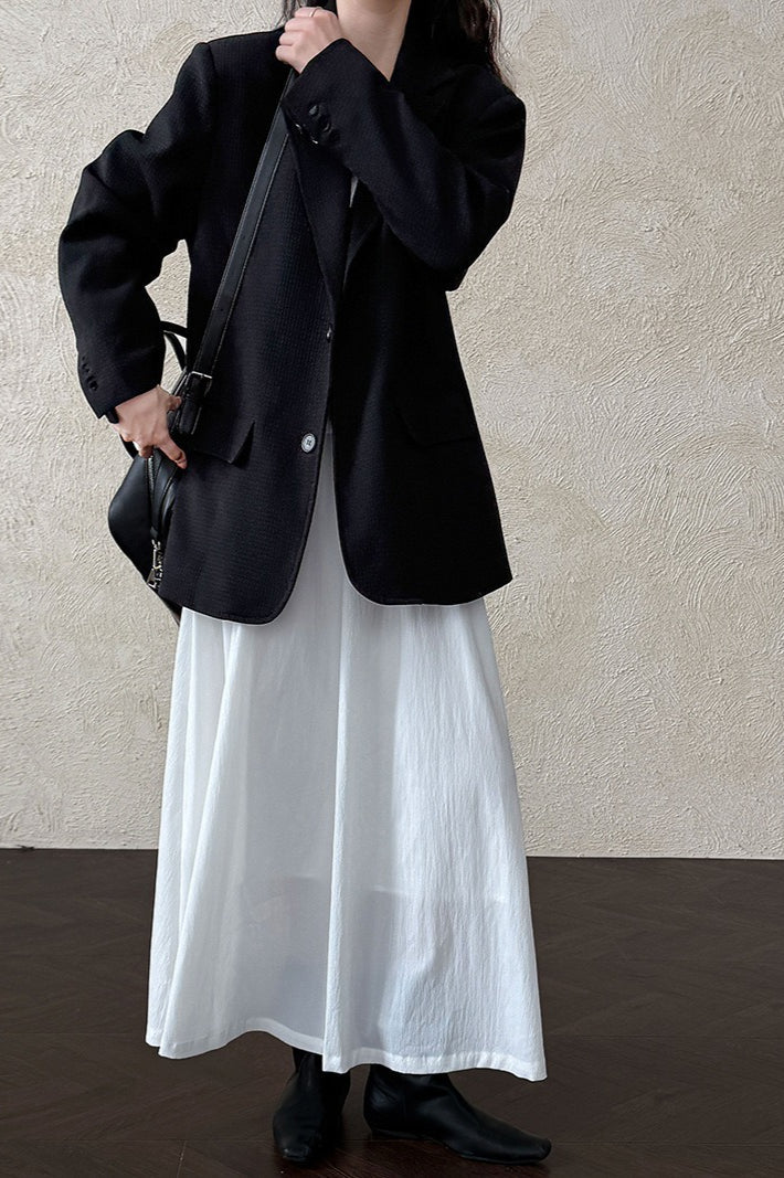 Waffle-Texture Oversized Blazer