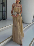 Relaxed-Fit Strappy Draped Maxi Dress