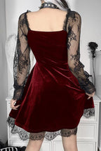 High-Rise Gothic Dress with a Round Neck