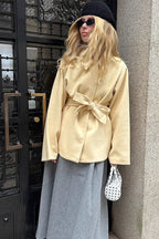 Tie-Waist Wool Coat