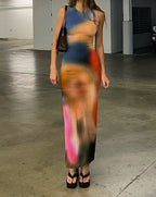 Ombré Maxi Dress with a Split Detail