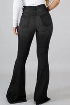 High-Rise Distressed Jeans
