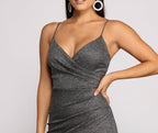 Glitter Asymmetric Evening Mini Dress