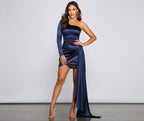 Satin Asymmetric Mini Dress