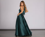 Halterneck Satin Dress with a Back Zip