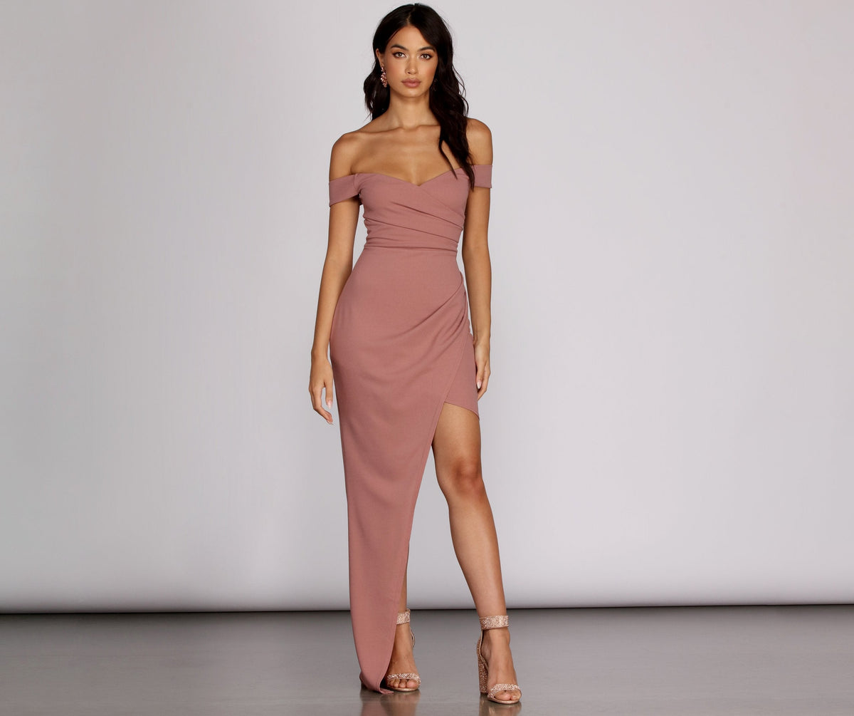 Eye-Graphic Off-Shoulder Zip-Detail Dress