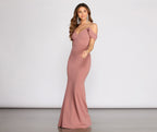 Mermaid Ruffled Dress with an Off-Shoulder Neck