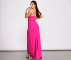 Strapless Dress with a Split Detail