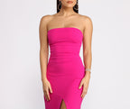 Strapless Dress with a Split Detail