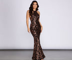 Mermaid Evening Dress with Sequin Detail