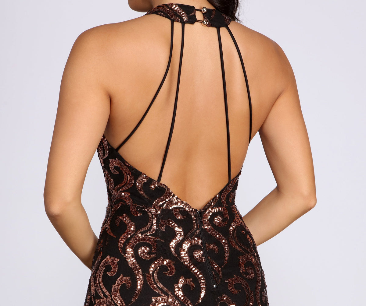 Mermaid Evening Dress with Sequin Detail