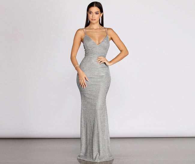 Lenore Glitter Shine Mermaid Dress - Lady Occasions Main image