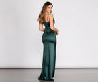 Satin Dress with a Cowl Neck