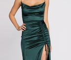 Satin Dress with a Cowl Neck