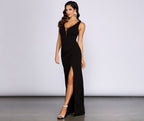Wrap-Style Evening Dress