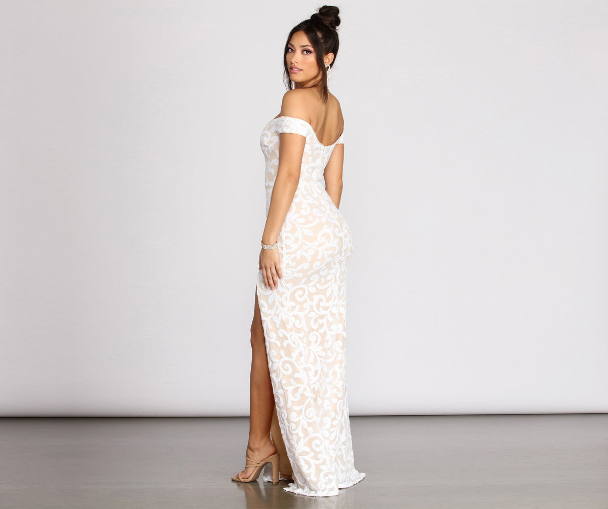 Mermaid Mesh Dress with Sequin Detail