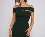 Off-Shoulder Cutout Evening Dress