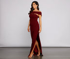 Off-Shoulder Cutout Evening Dress