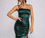 Satin Evening Dress with a Split Detail
