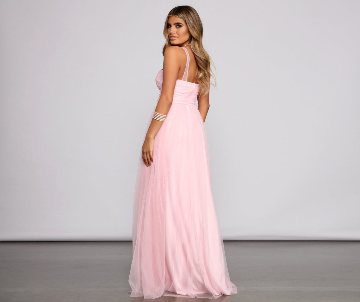 Sweetheart-Neck Tulle A-Line Dress