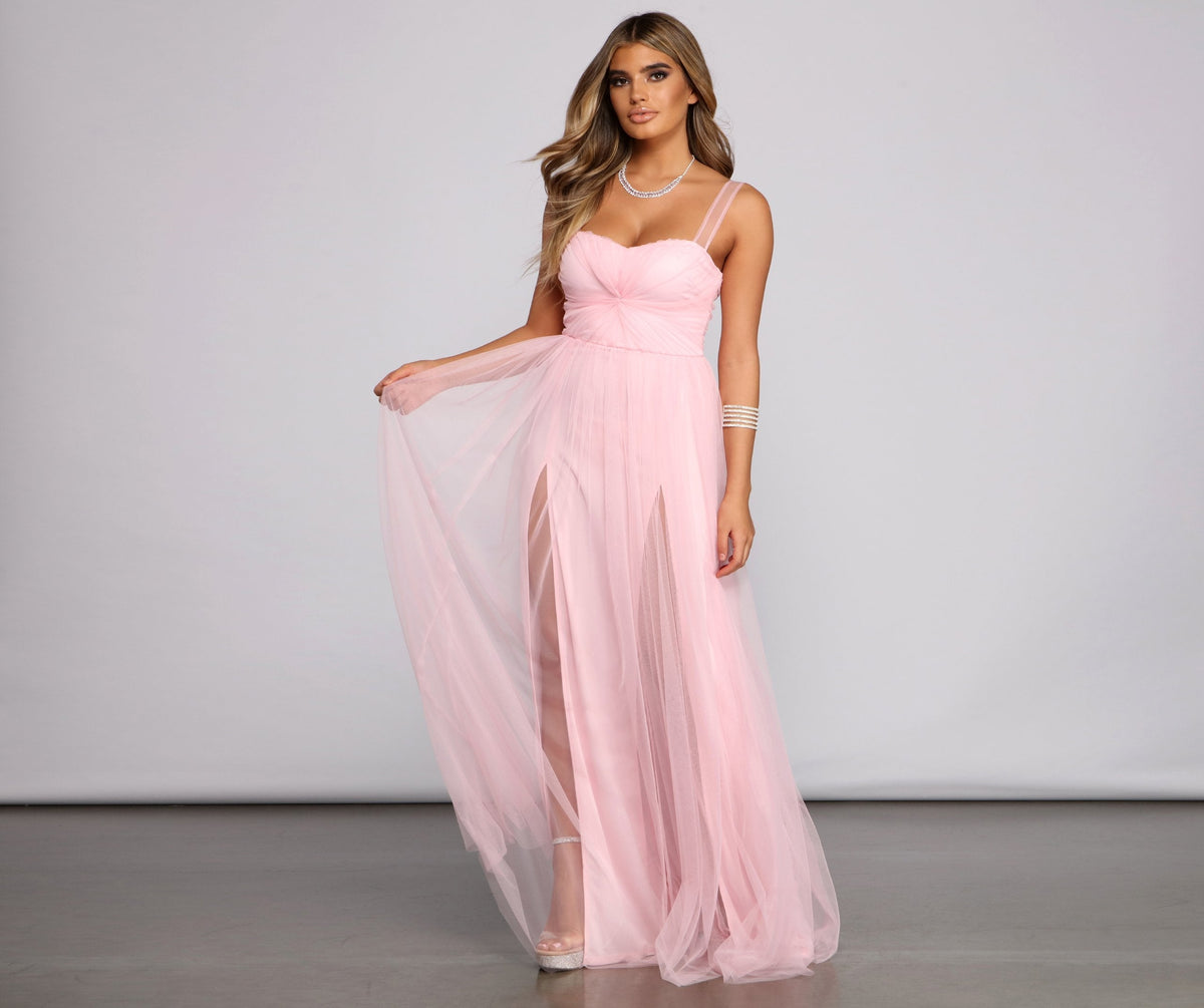 Sweetheart-Neck Tulle A-Line Dress