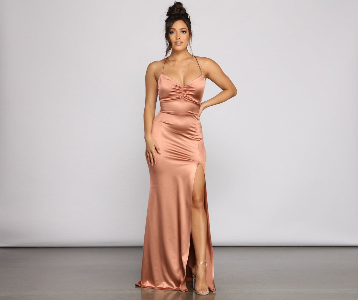 Mermaid Evening Dress with Lace-Up Details