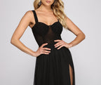 A-Line Evening Dress with Heatstone Detail