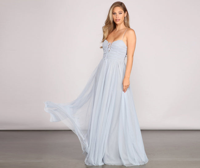 Aviva Formal A-Line High Slit Dress - Lady Occasions Main image