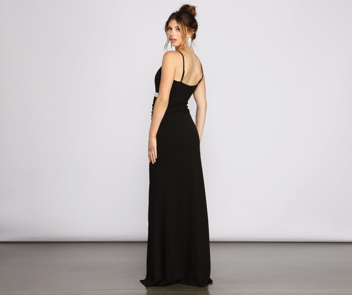 Evening Dress with Rhinestone Accents