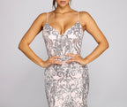 A-Line Evening Dress with Sequin Detail