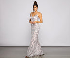 A-Line Evening Dress with Sequin Detail