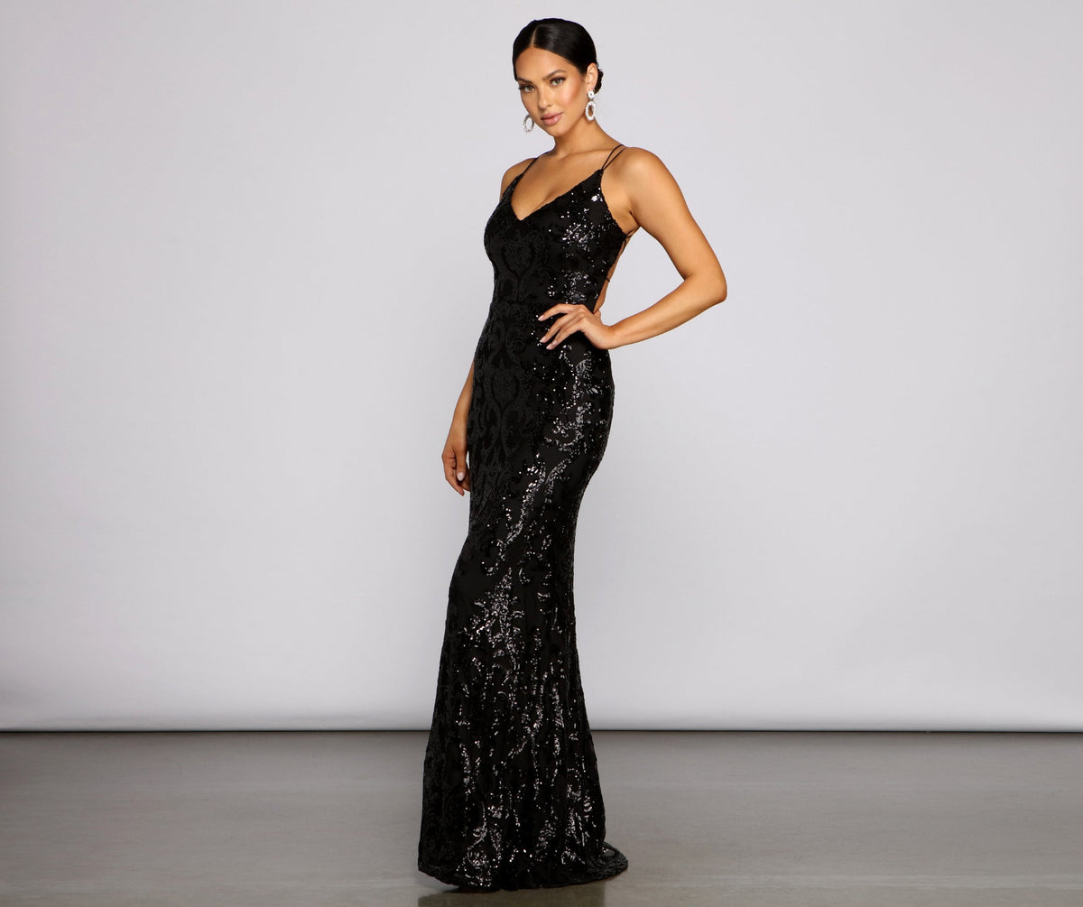 Sequined Mermaid Evening Dress
