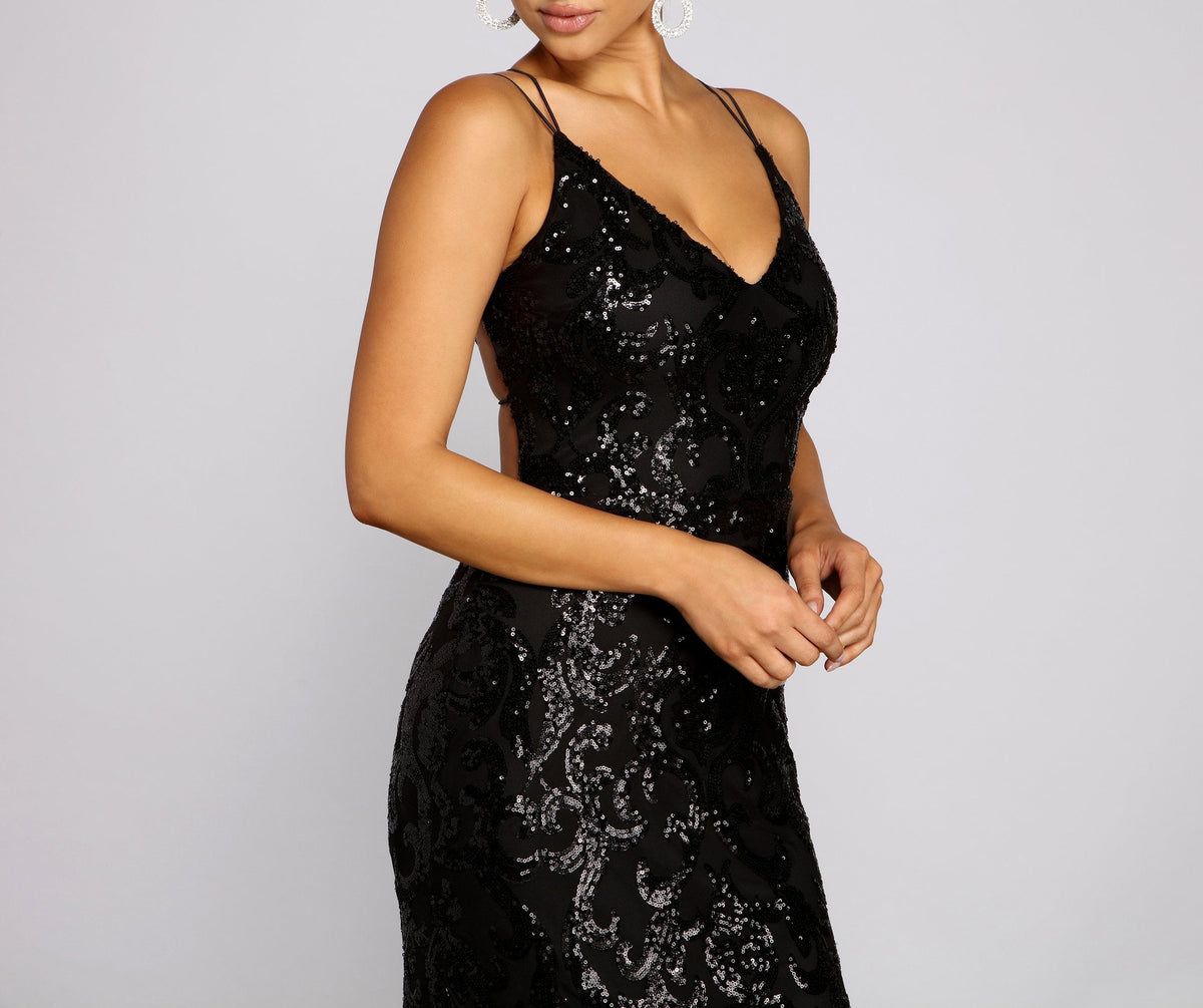 Sequined Mermaid Evening Dress
