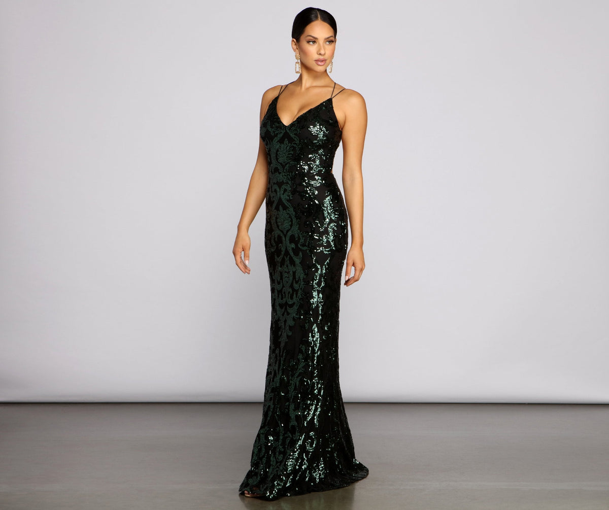 Sequined Mermaid Evening Dress