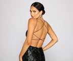 Sequined Mermaid Evening Dress