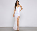 Sequined Mermaid Dress with a Split Detail