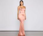 Satin Mermaid Dress with Ruched Details