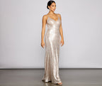 Open-Back Evening Dress with Sequin Detail
