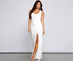 Viv Formal Crepe Wrap Dress - Lady Occasions