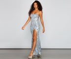 Evening Dress with Sequin Detail