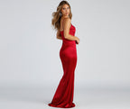 Cowl-Neck Mermaid Evening Dress with Lace Details