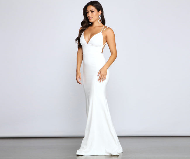 Holly Lace-Up Back Mermaid Dress - Lady Occasions Main image