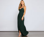 Mermaid Wrap-Style Evening Dress